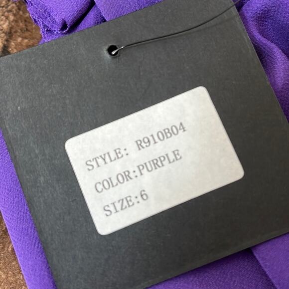NEW Robert Rodriguez 6 Purple Sexy 100% Silk Blouse Gold‎ Sequin One Shoulder - Picture 2 of 13
